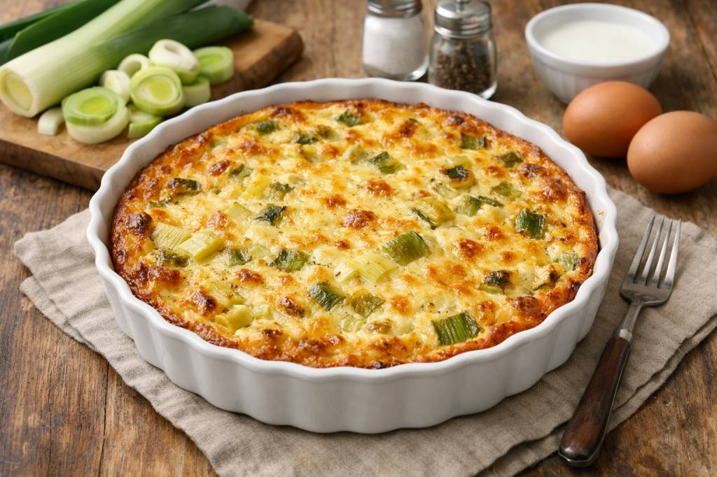 Quiche sans pate poireaux ww : recette légère et gourmande compatible rééquilibrage alimentaire